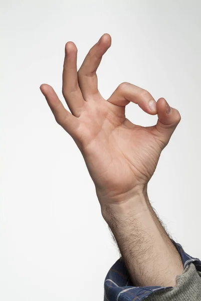 O.k. hand gebaar zingen — Stockfoto