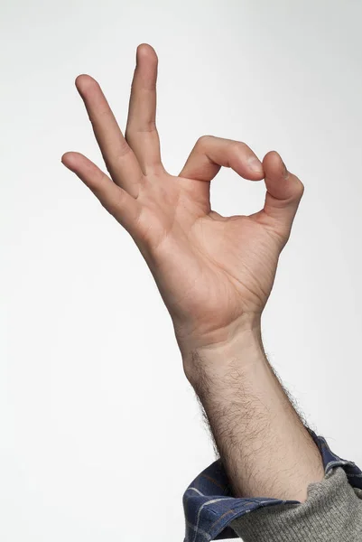 O.k. hand gebaar zingen — Stockfoto