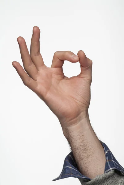 O.k. hand gebaar zingen — Stockfoto