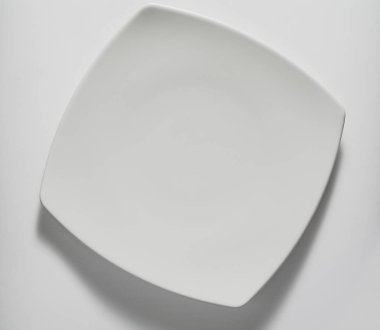 Boş beyaz kare plaka Üstten Görünüm