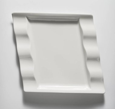 Boş beyaz kare plaka Üstten Görünüm