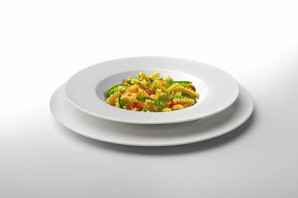 Těstoviny Fusilli a zelenina — Stock fotografie