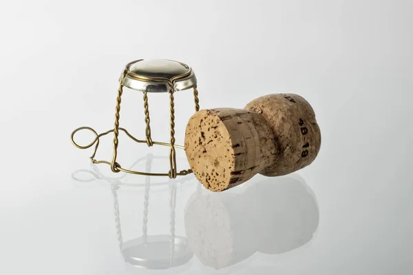 Cork Stopper Stopper Cage Isolated White Background Clipping Path — Stock Photo, Image