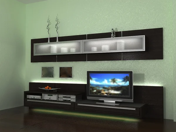 Moderne wall unit, 3d render — Stockfoto