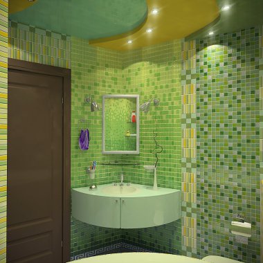 Banyo minimalist tasarım, 3d render