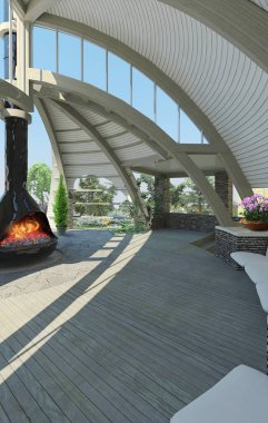 3d resim içinde modern çardak