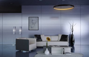 Ofis hol için mobilya iç tasarım, 3d render