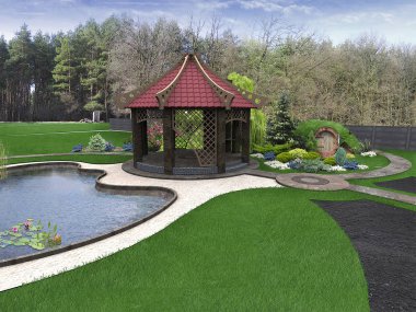 Arka Bahçe tasarım fikirleri, 3d render