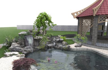 Veranda yaşam alanı düzenleme, 3d render