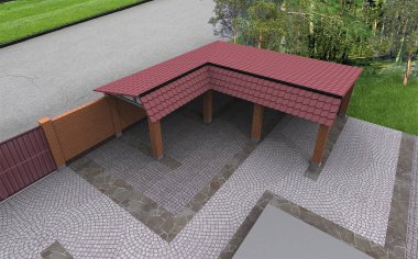 Driveway tasarım fikirleri, 3d render