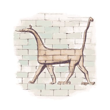 Ejderha Ishtar Gate of Babylon rakam, vektör