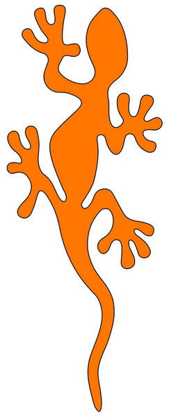 Cut out lizard symbol, isolated illustration