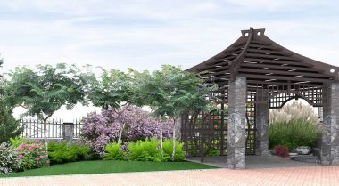 Arka bahçe bahçecilik arka plan, 3d render
