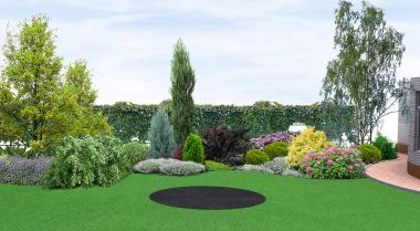 Backyard planting of greenery, 3d render clipart