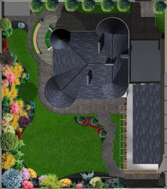 Homestead havadan görünümü, 3d çizim