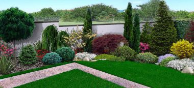 Arka Bahçe, 3d render bir Birleşik görünüm