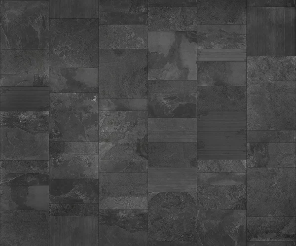 Cerámica de azulejo de pizarra, textura sin costura mapa gris oscuro para gráficos 3d —  Fotos de Stock
