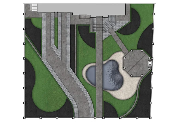 Plan de desarrollo del sitio aislado sobre fondo blanco, renderi 3D —  Fotos de Stock