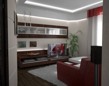 Misafir odası iç tasarım fikirleri, 3d render