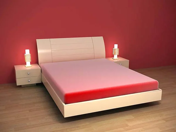 Dormitorio moderno ideas de diseño de interiores, 3d renderizado — Foto de Stock
