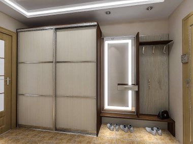 Modern giriş salonu tasarım fikirleri, 3d render
