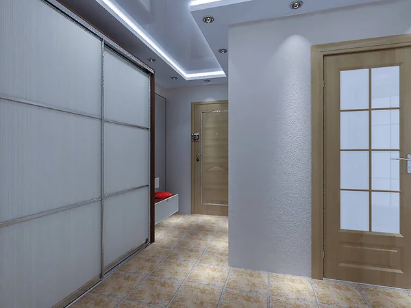 Modern giriş salonu tasarım fikirleri, 3d render