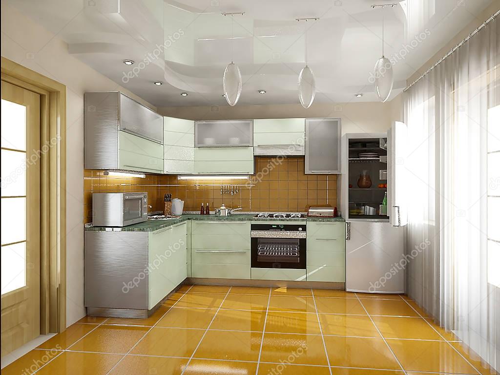 Kitchen interior ideas, 3d render