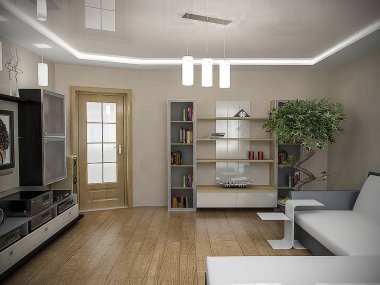Oturma odası iç tasarım fikirleri, 3d render