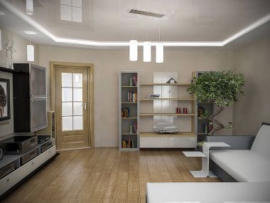 Living room interior design ideas, 3d render clipart