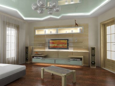 Oturma odası iç tasarım fikirleri, 3d render