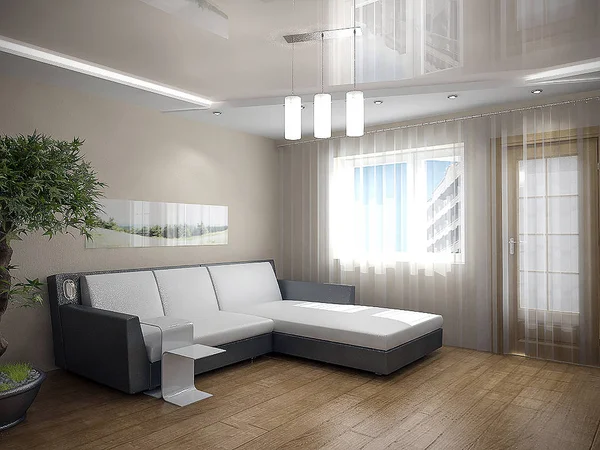 Oturma odası iç tasarım fikirleri, 3d render