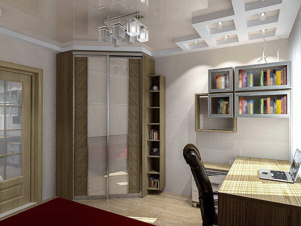 Современные идеи дизайна спальни, 3d иллюстрация
.