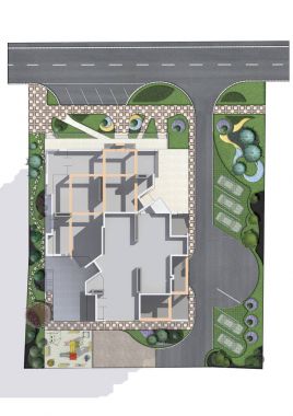 Site geliştirme planı, 3d render Bina Kiralık
