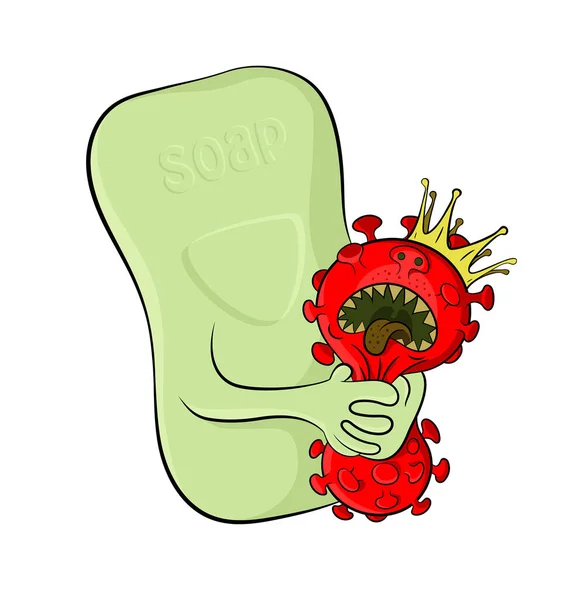 Sapone Coronavirus Schizzo Antiepidemico Astratto Illustrazione Vettoriale — Vettoriale Stock
