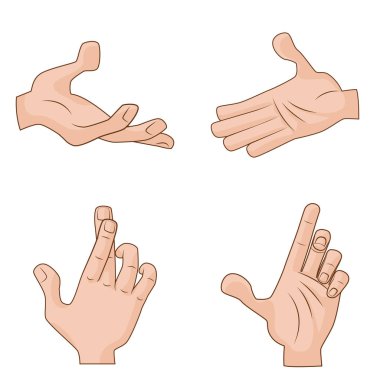 İllüstrasyon kavramlar için vektör karikatür eller simgeler kümesi