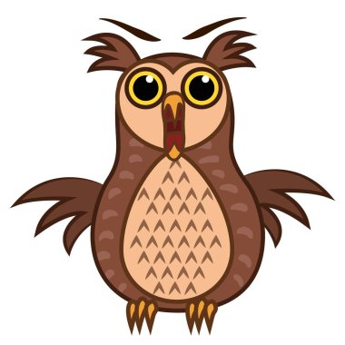 İzole Emoji karakter karikatür sevinç baykuş ayarlayın. Vektör çizimler