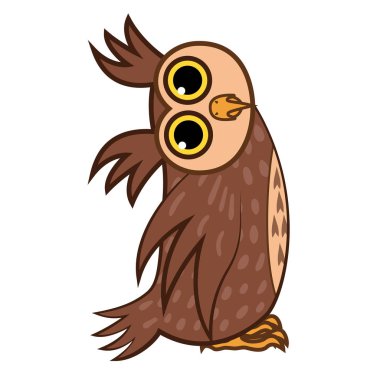 Set izole Emoji karakter karikatür baykuş soru sorar. Vektör çizimler