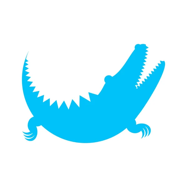 Krokodyl niebieski ikona z koła. Ilustracja wektorowa — Wektor stockowy