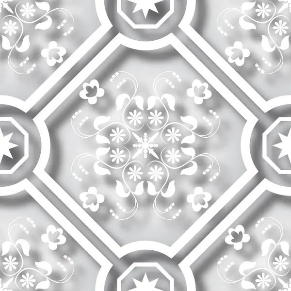 Floral 3d χαρτί κόψτε ύφος άνευ ραφής μοτίβο φόντου. Για πρόσκληση κάρτες διακόσμηση. Εικονογράφηση διάνυσμα — Διανυσματικό Αρχείο