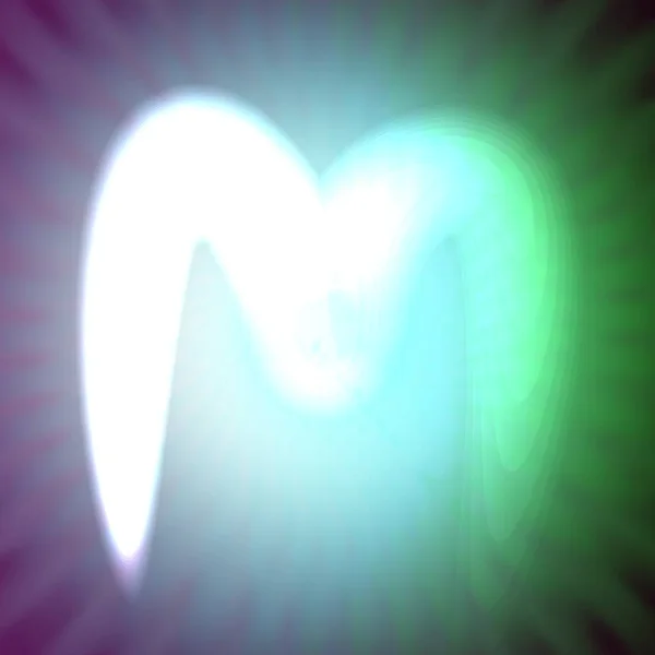 Jednoduché světle modrý neon písmeno M vektorové ilustrace — Stockový vektor