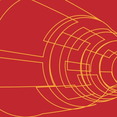 Arka plan kareler sarı tüp ile. Vektör çizim