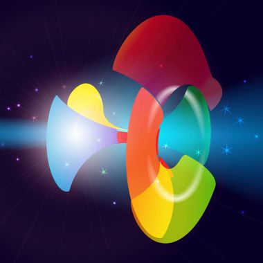 Vektör soyut dijital teknoloji arka plan. ışık ve yıldız ile 3D tünel