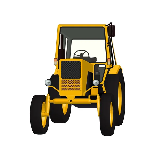 Landbouw tractor 3D-vectorafbeelding voor grondbewerking, teelt en oogst afbeelding ontwerp — Stockvector