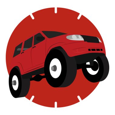 Off road araç araba logosu, illüstrasyon siluet vektör