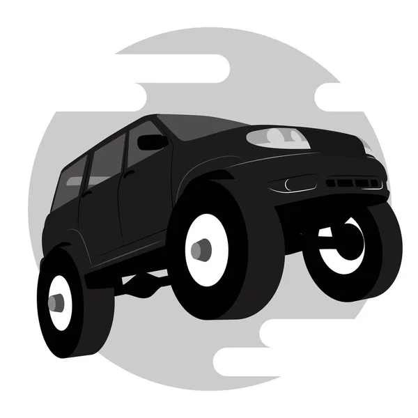 Off road araç araba logosu, illüstrasyon siluet vektör — Stok Vektör