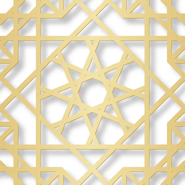 Αραβικά χωρίς ραφή πρότυπο με εφέ 3d για το εορταστικό σχέδιο του φυλλαδίου, ιστοσελίδα, εκτύπωσης. Εικονογράφηση διάνυσμα — Διανυσματικό Αρχείο