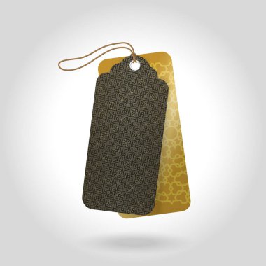 Etiketleri şablon vintage Arap tarzı arka Tasarım Etiketler için altın desenli. Vektör stok görüntü illüstrasyon