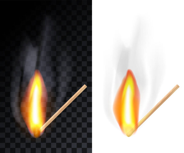 Соедините палку горения с дымом, изолированные на прозрачной сетке и белом фоне
.
