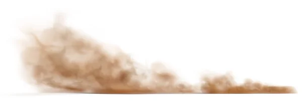 Nuage de sable poussiéreux sur une route poussiéreuse d'une voiture . Illustration De Stock