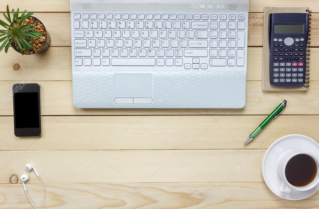 Office Desk Notebook Pencil Black Coffee Cactus Watch Laptop Top View Notebook Pencil Black Coffee Cactus Watch Laptop Stationary Pen Calculator On Office Desk Background Photo By Osaba Stock